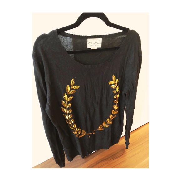 Wildfox white label black sequin sweater-size S - Picture 4 of 4